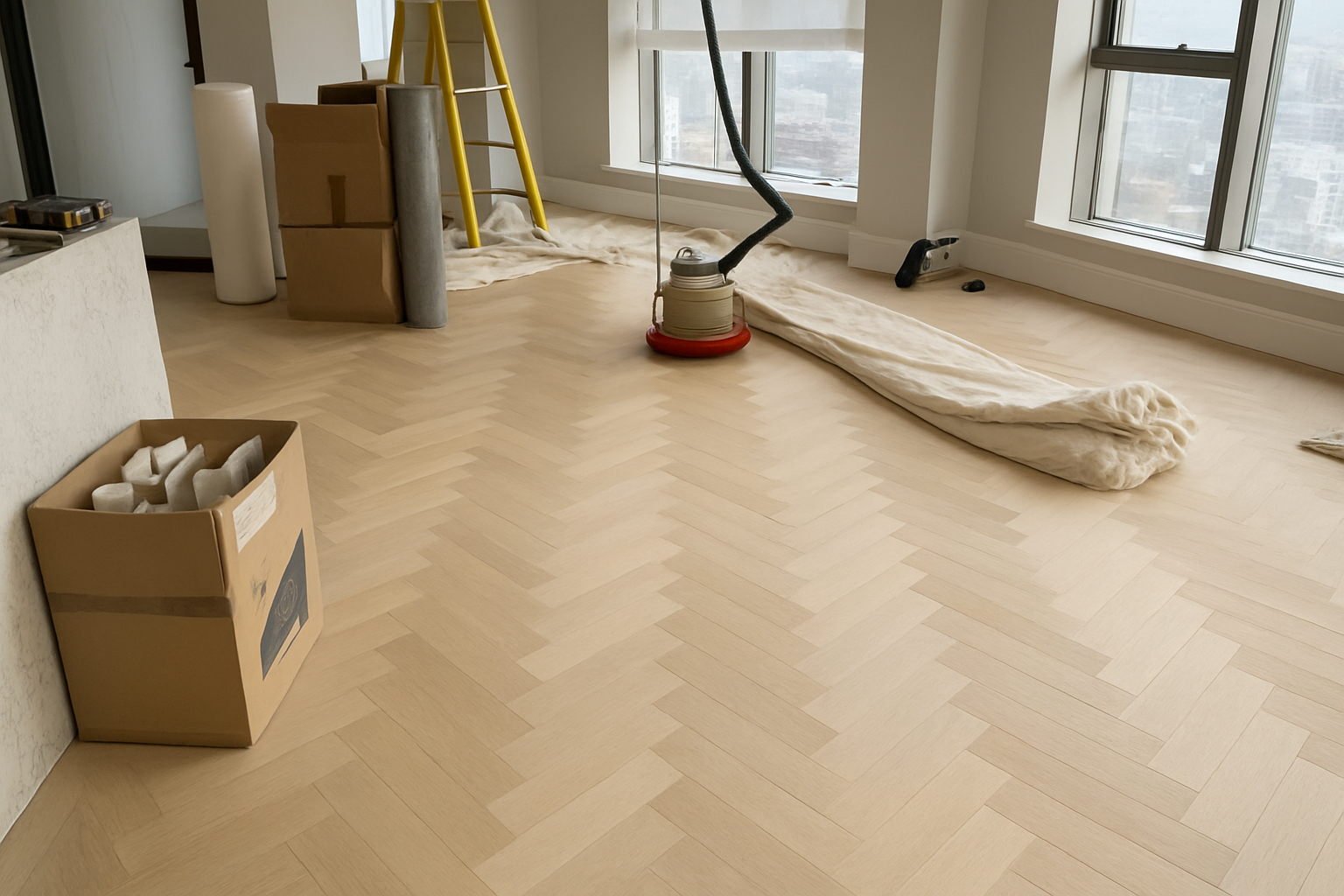 installing herringbone parquet